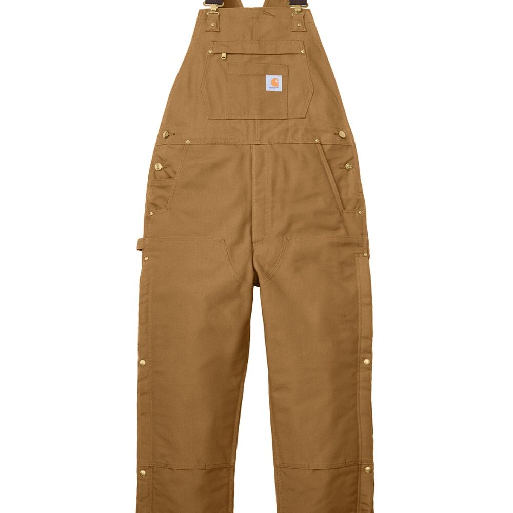 (NWT) Carhartt Mens Firm Duck Insulated Bib Overalls Brown